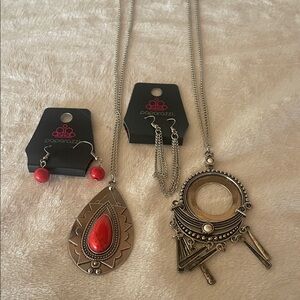 Paparazzi Silver Necklace with Red Accents